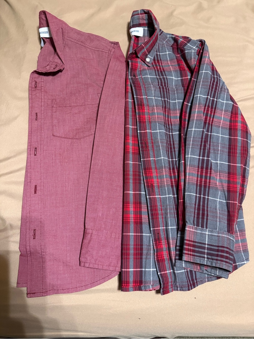 Old Navy Boys' Red and Burgundy Button-Down Shirt Set